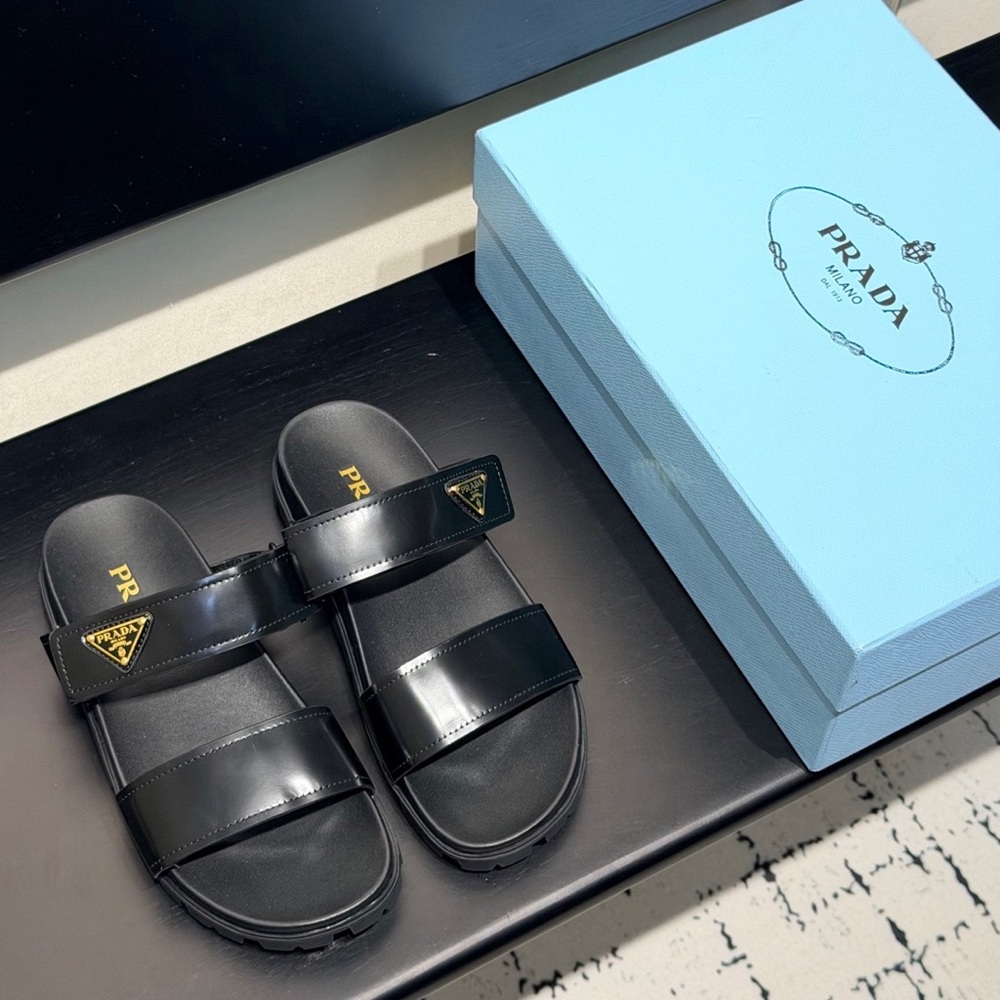 Prada Black Brand New Slides